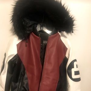 8 ball jacket with fur removable hood..